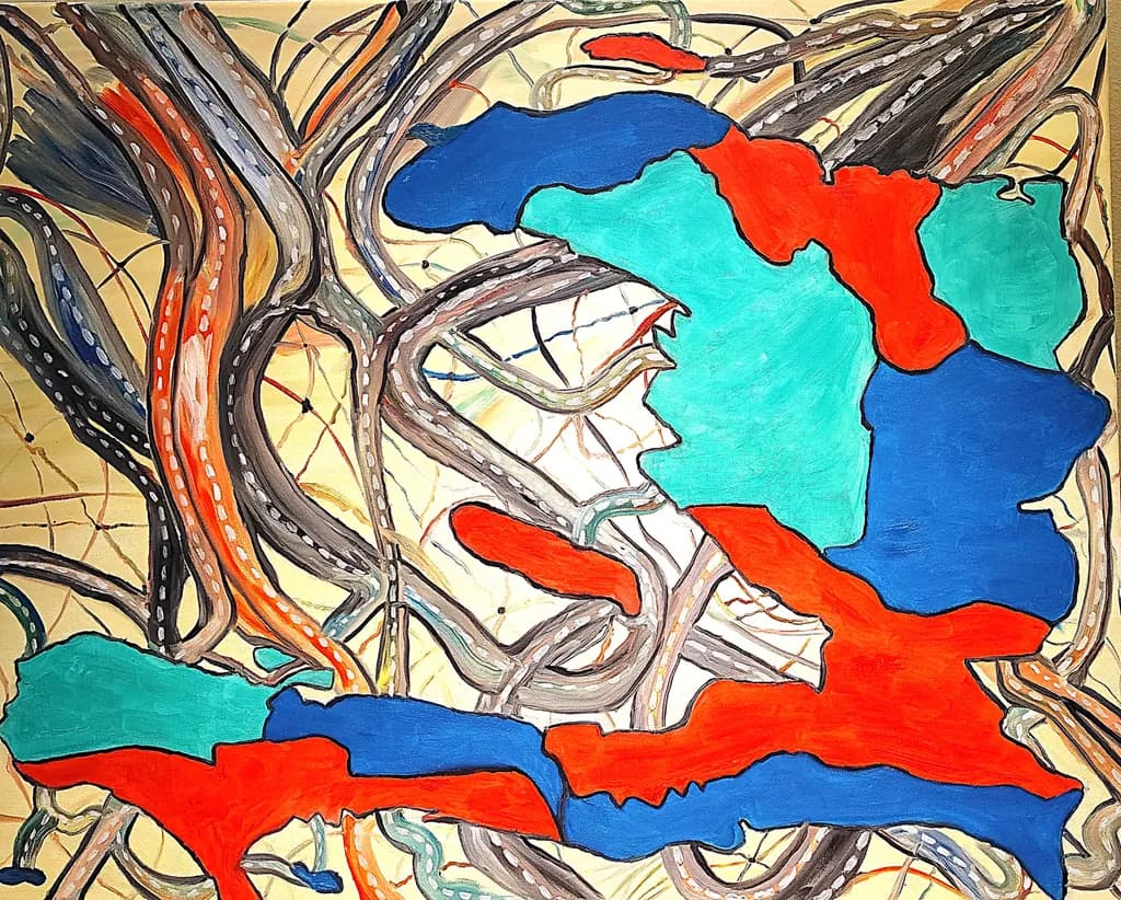 Haiti Map Abstract