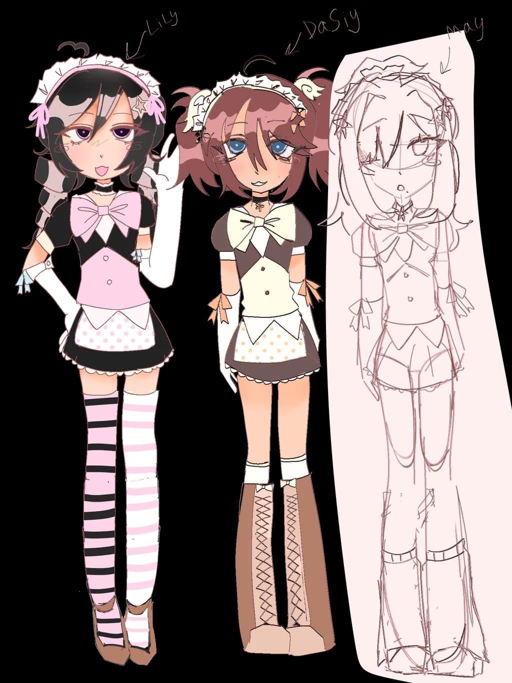 Maid Trio Sketches