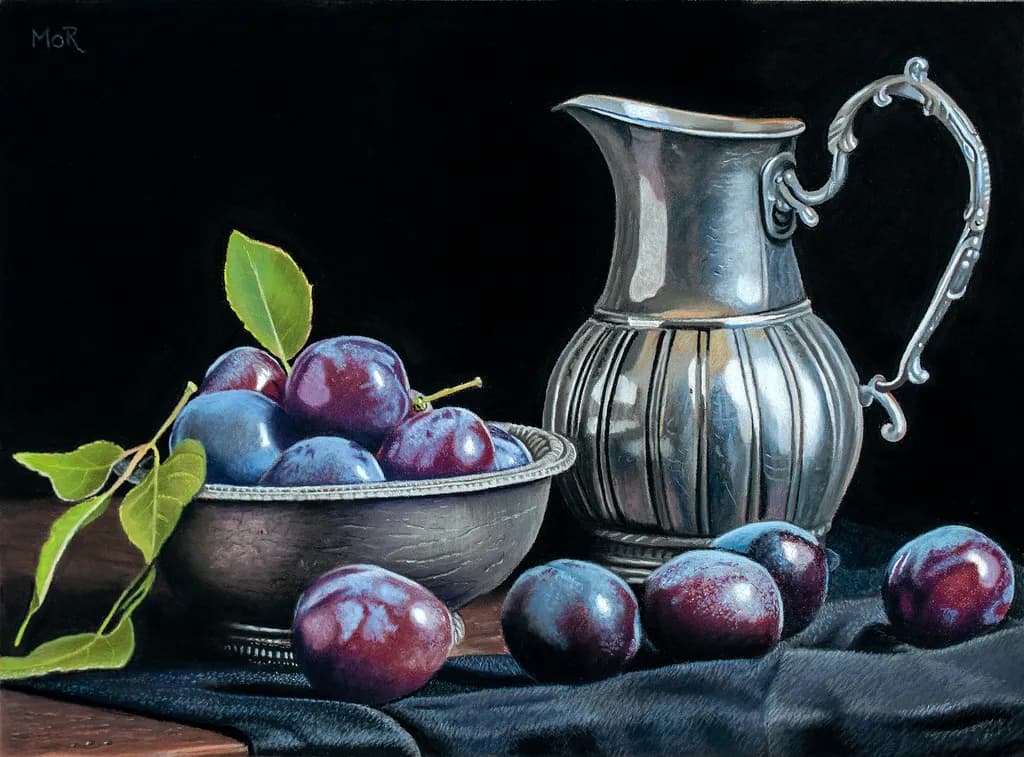 Plums and Silver Jug