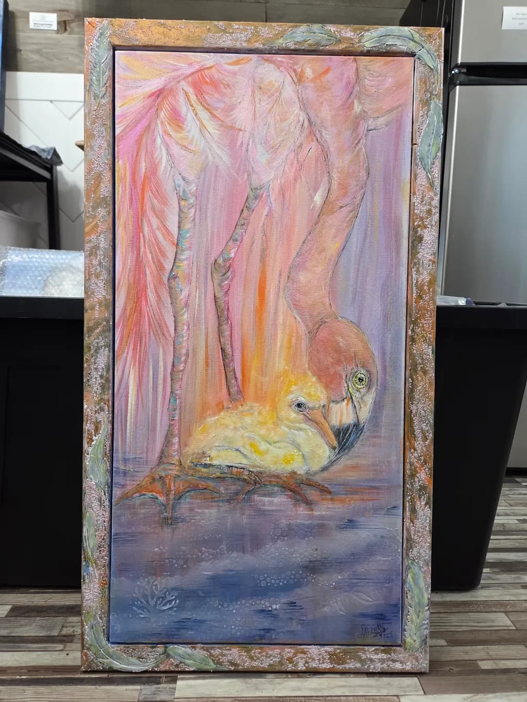Flamingo and Chick