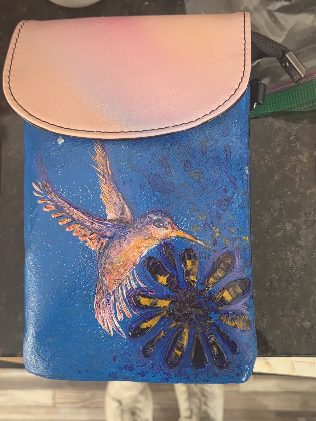 Hummingbird and Flower Bag