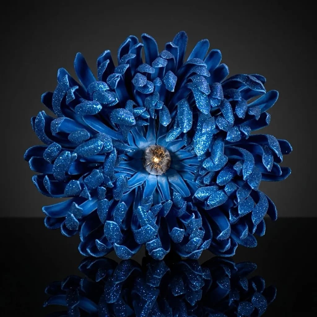 Glittered Blue Bloom