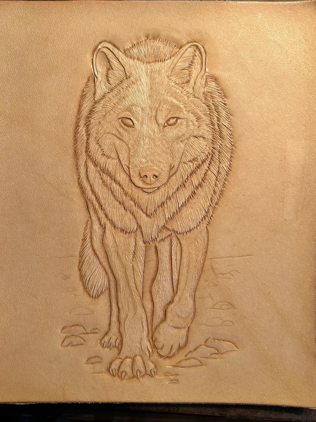 Leather Wolf Embossment