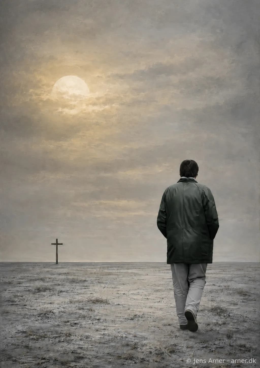 Solitary Walk Toward the Horizon