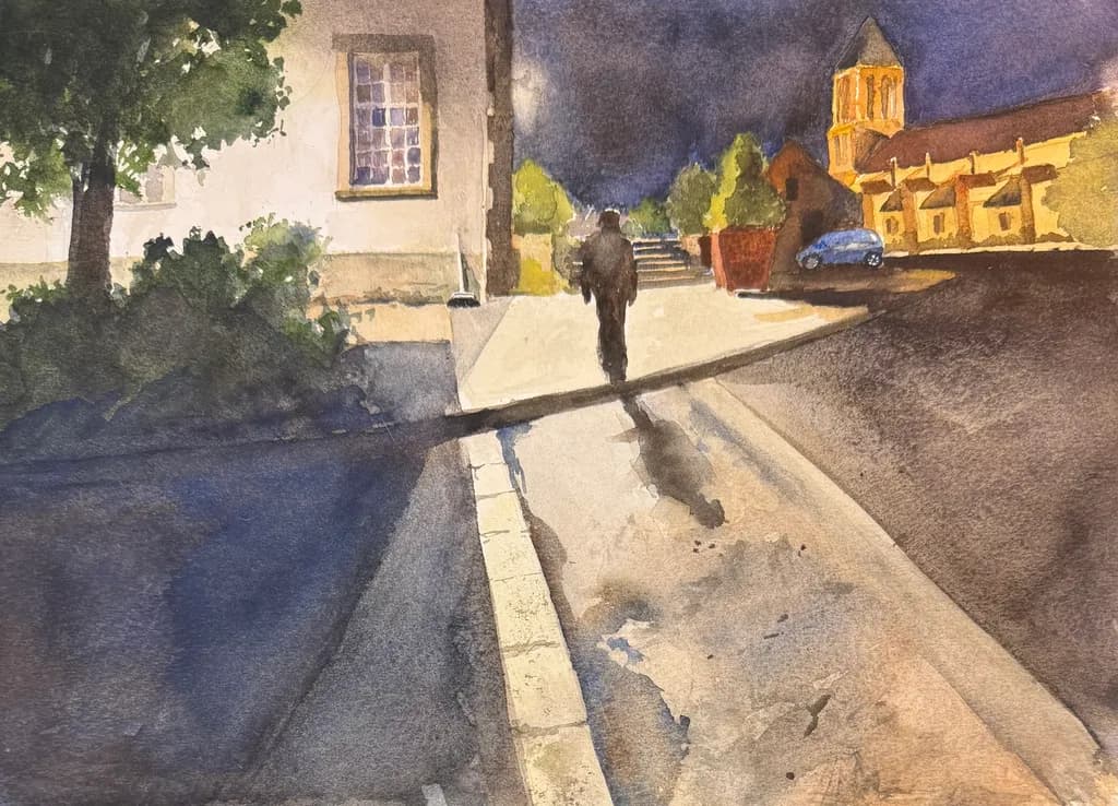 Evening Street Silhouette