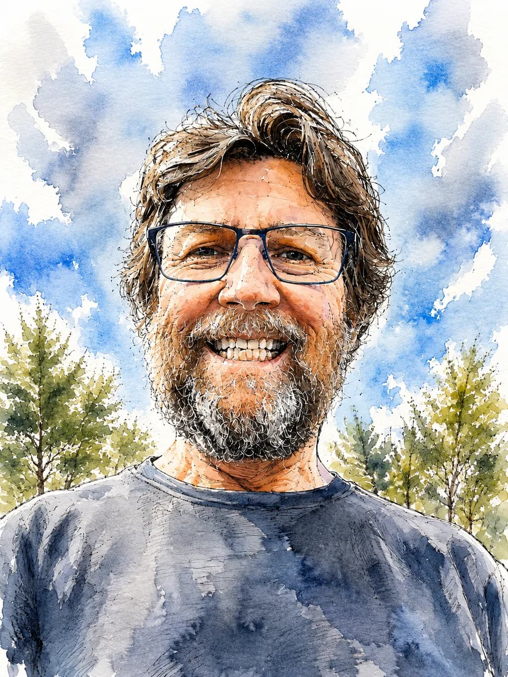 Sunlit Bearded Portrait