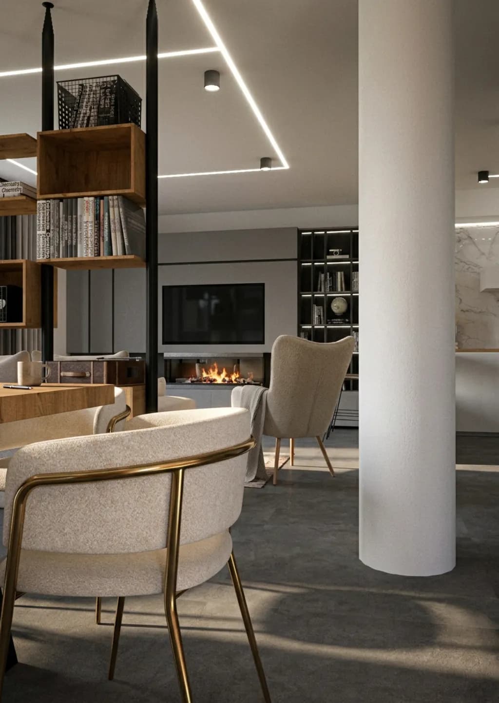 Modern Fireside Lounge