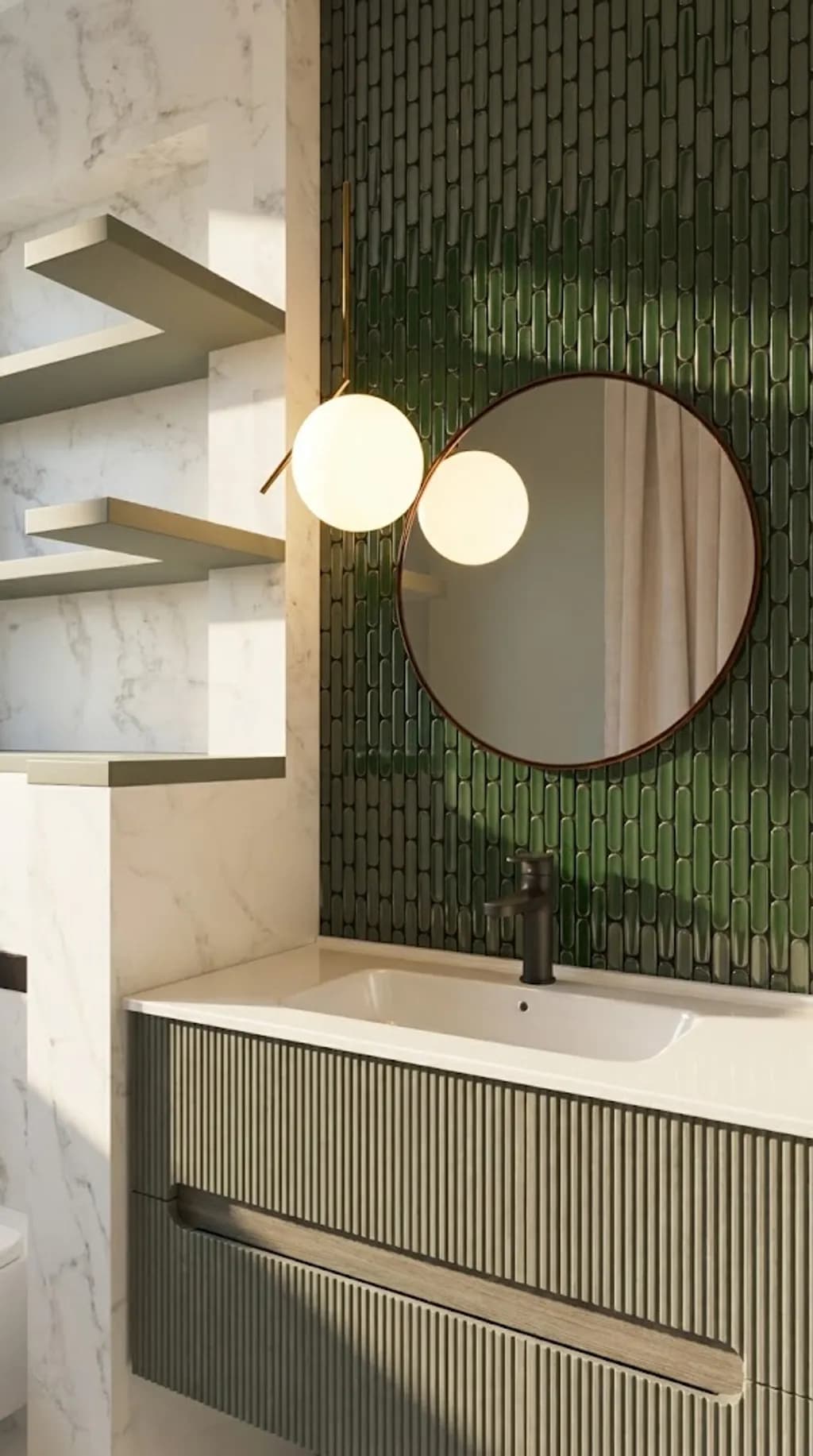 Green Tile Reflection
