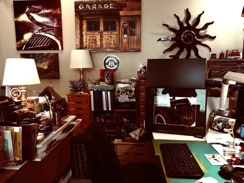 Part of my studio used for photography and traditional art