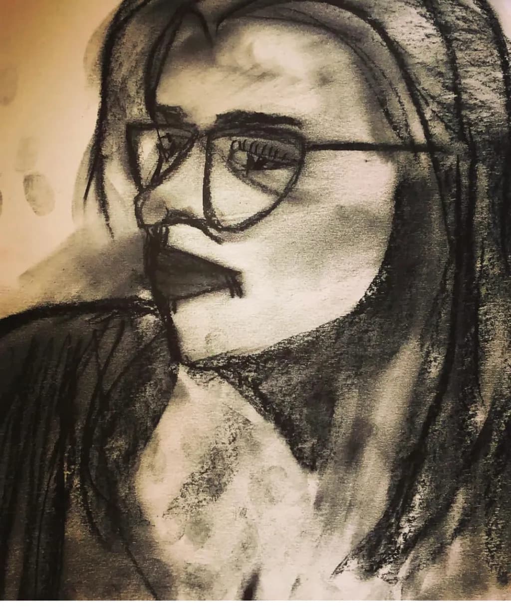 Contemplation in Charcoal