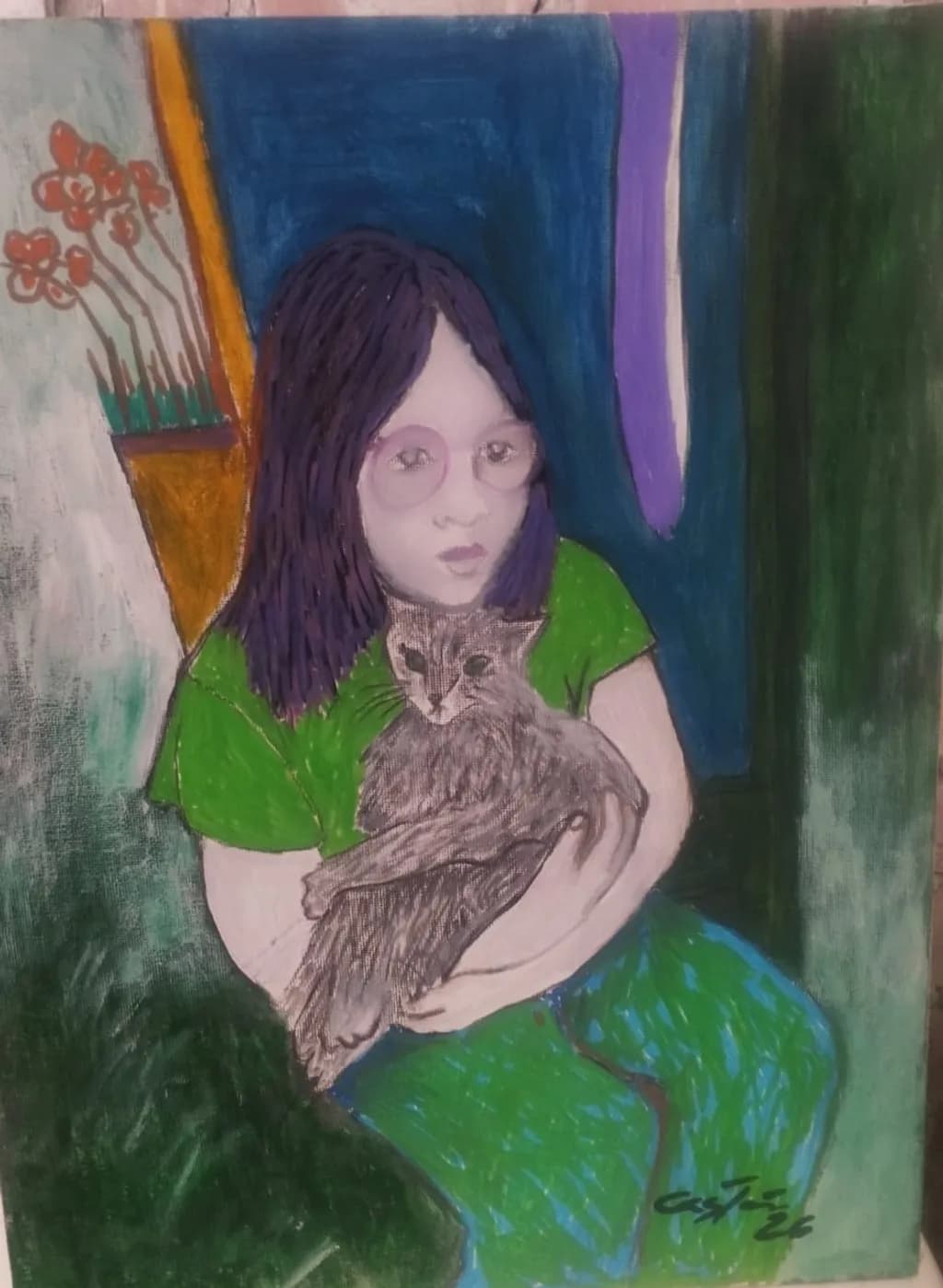 Girl with Cat