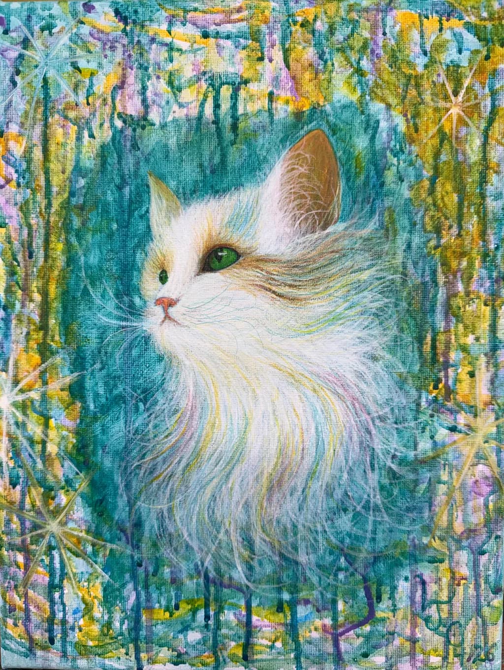 Teal Garden Cat