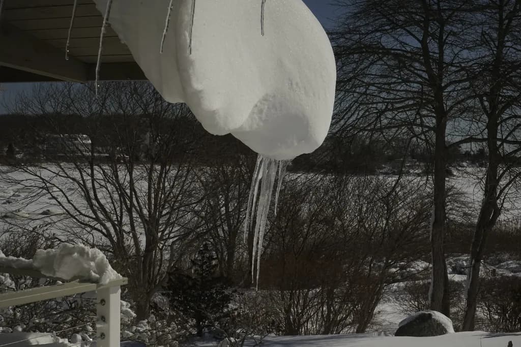 Snow and Icicles Winter Scene
