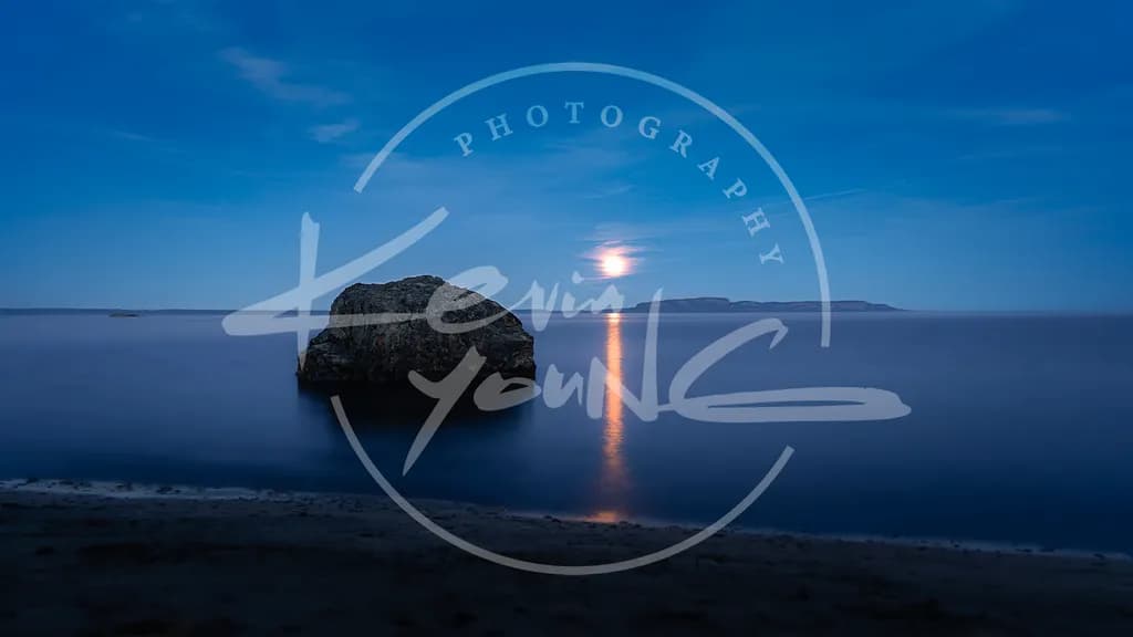 Moonlit Rock Reflection