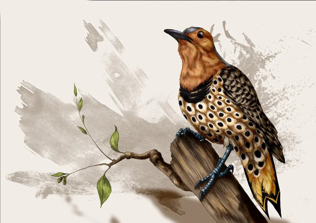 Spotted Bird on Branch