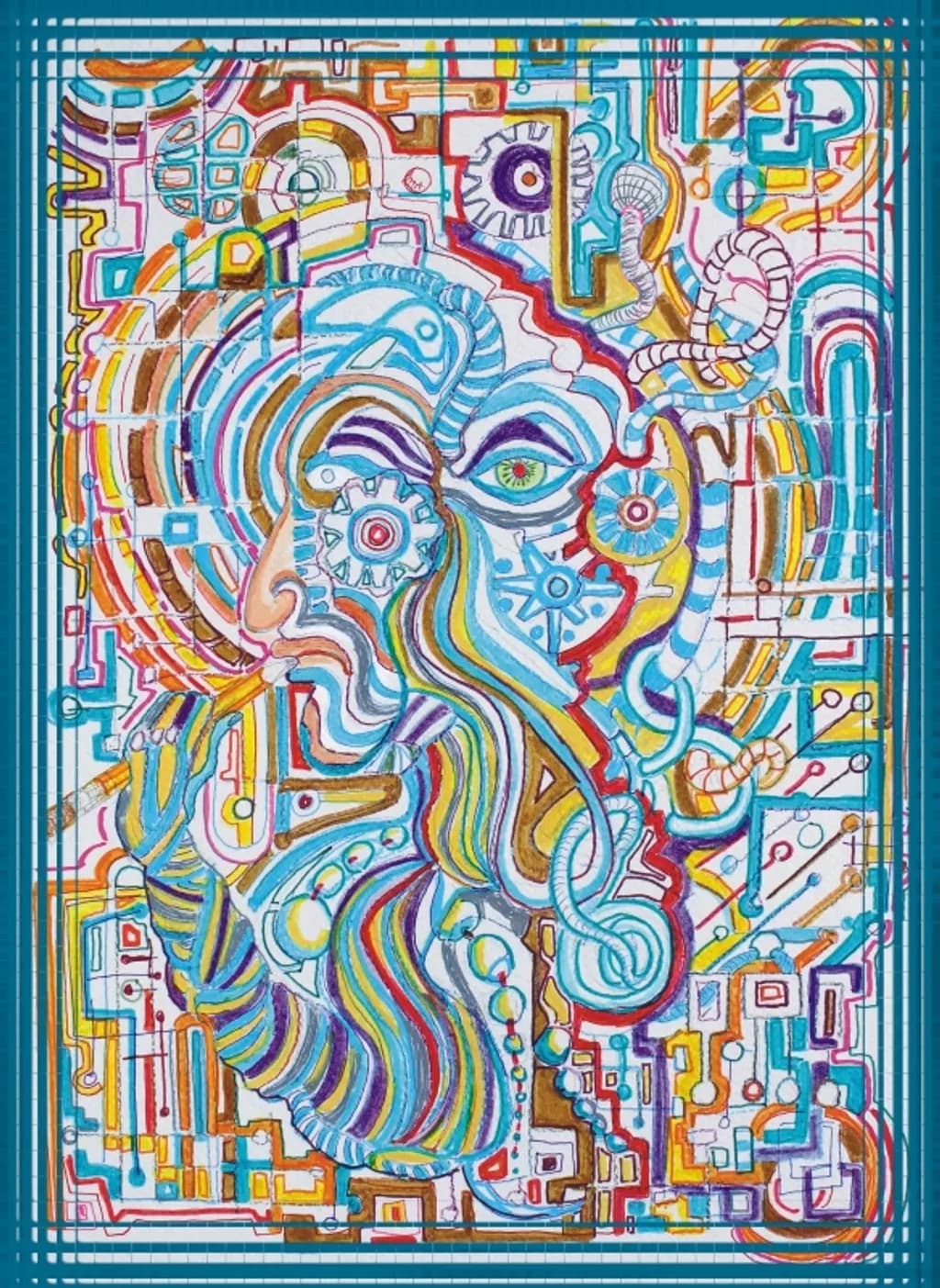 CMYK Pencil Portrait