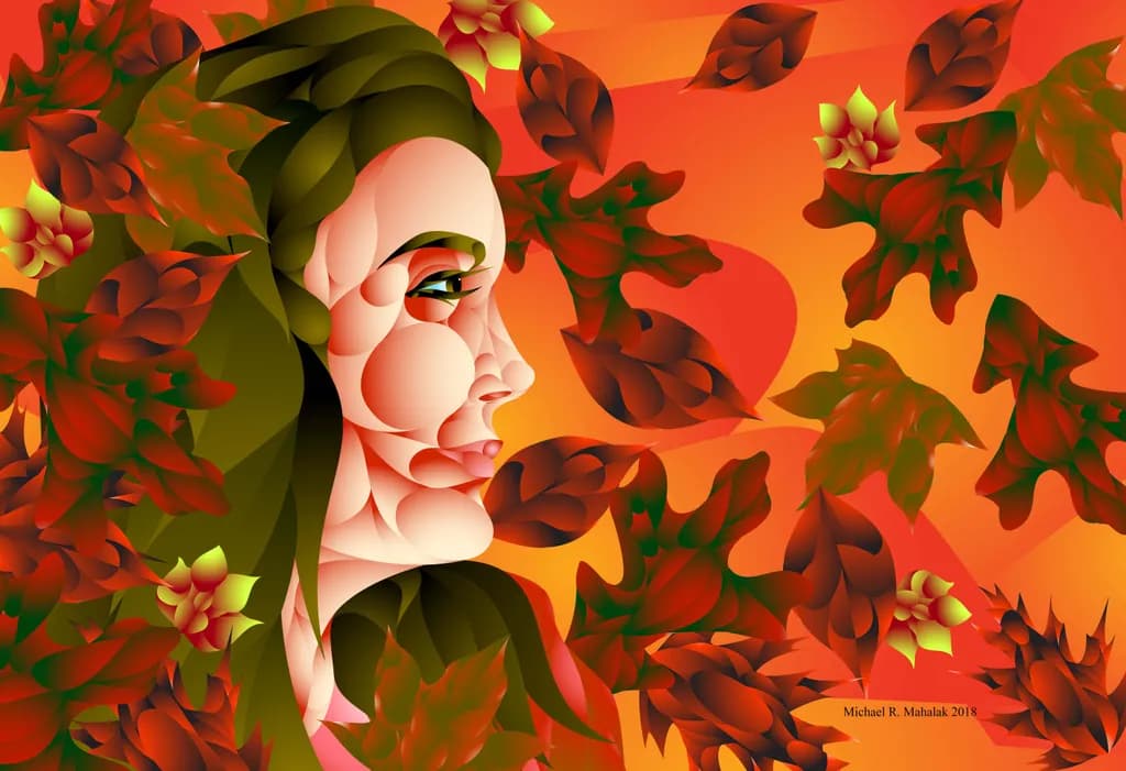 Sandi in Red Leaves