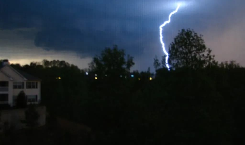 Lightning Strike Over Suburbia