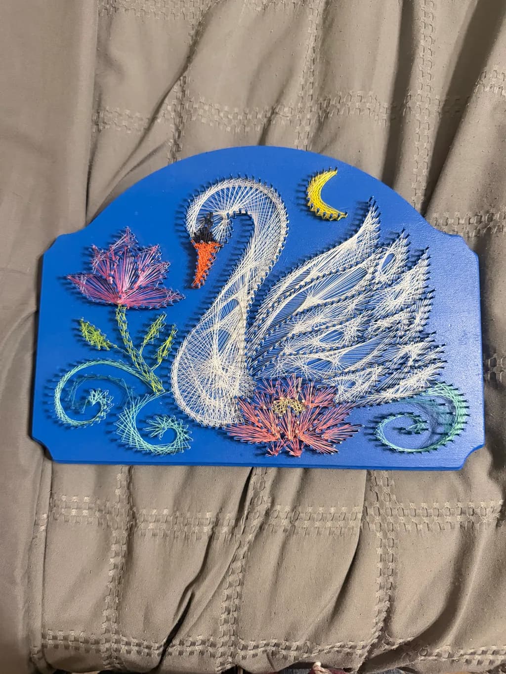 Swan and Floral String Art