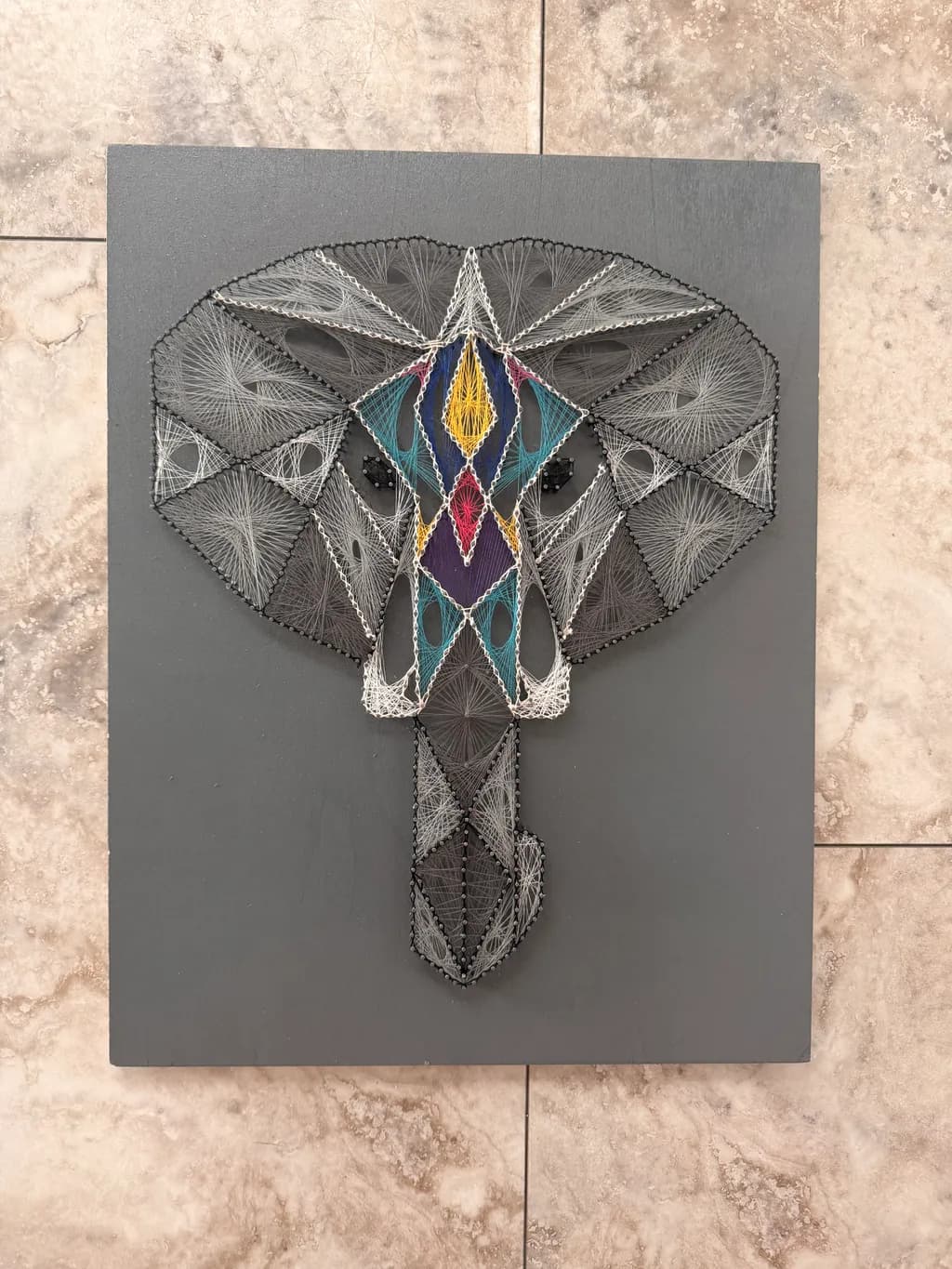 Geometric Elephant String Art