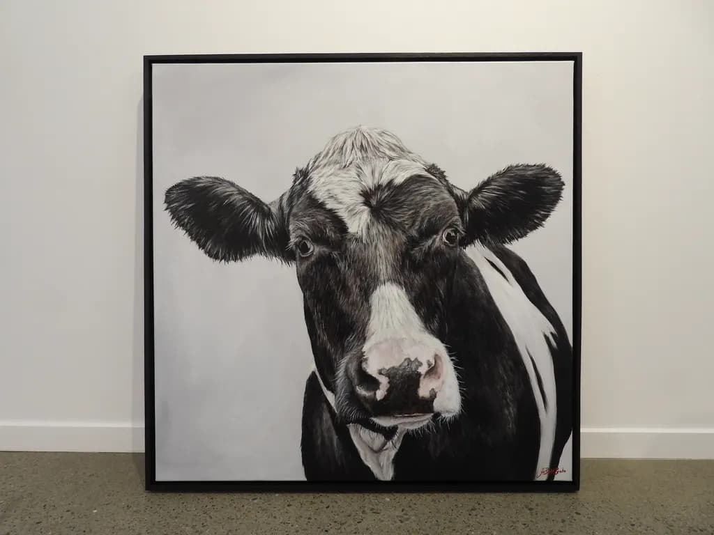 Black and White Cow Portrait