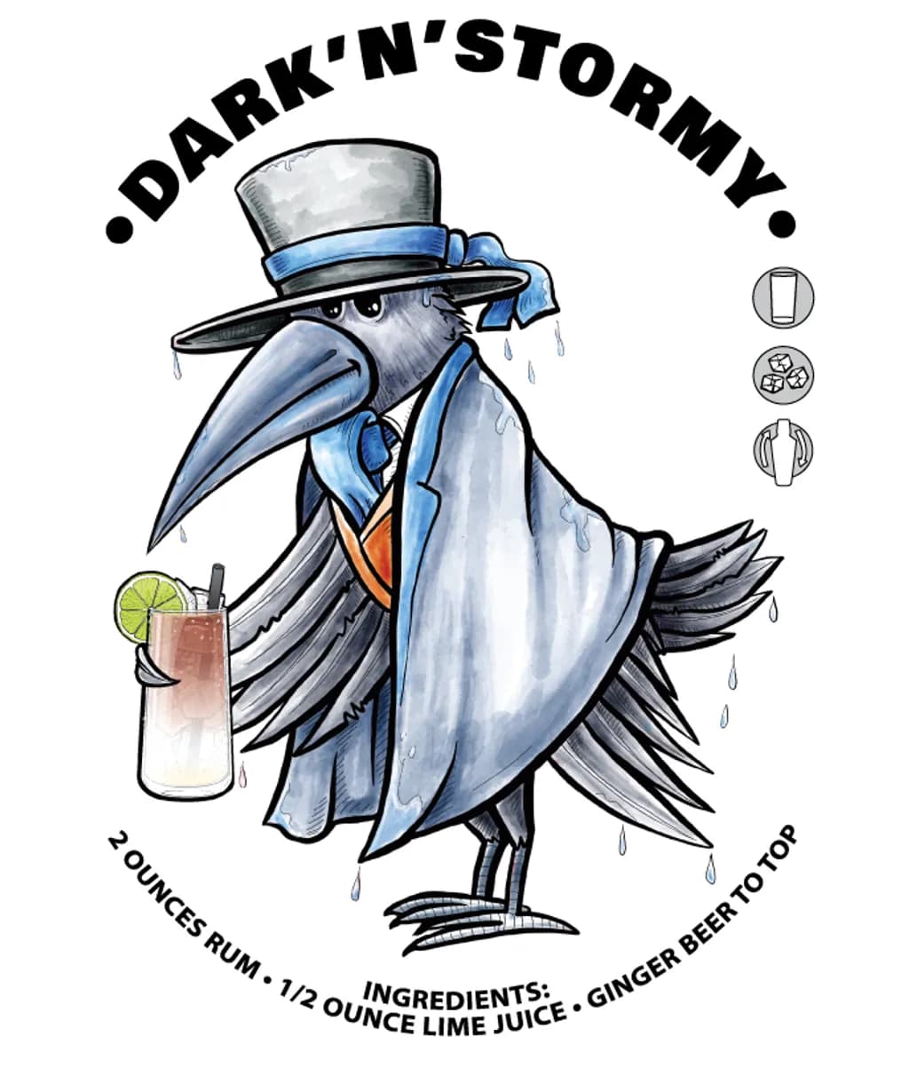 Dark'n'Stormy Cocktail