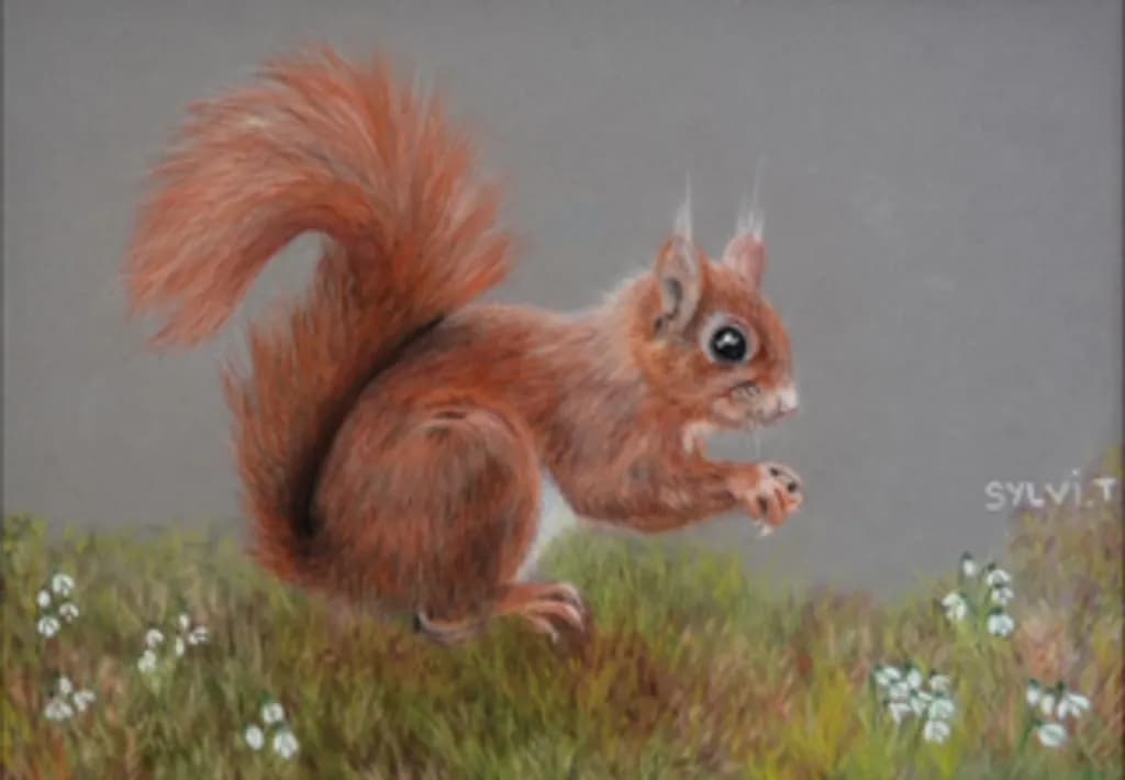 Squirrel on Grass