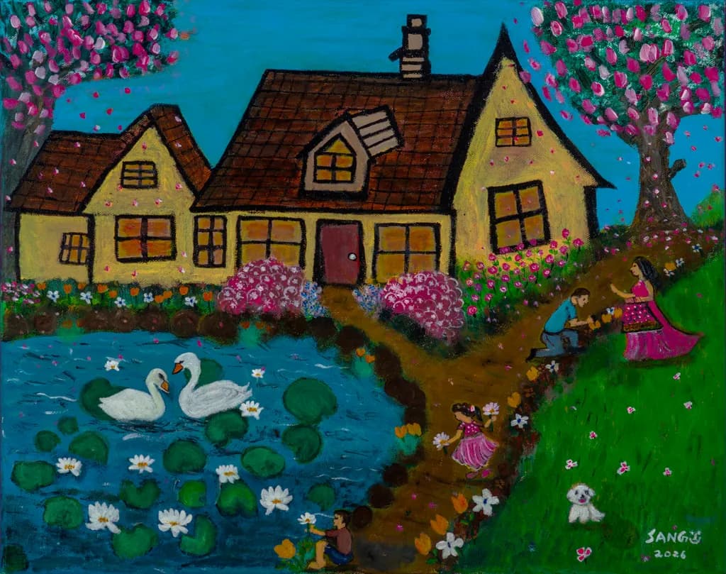 Swan Serenade in the Garden