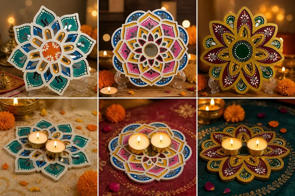Floral Diya Holders