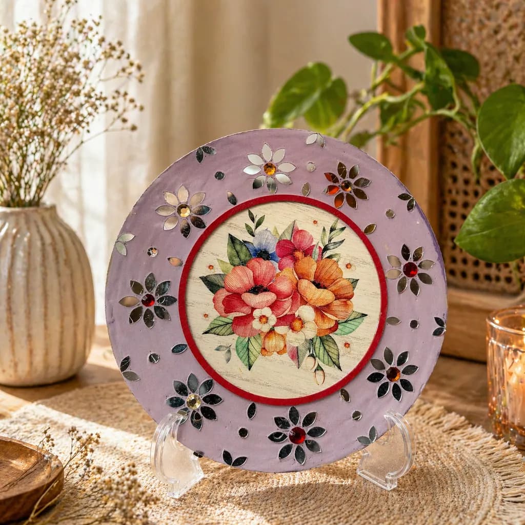 Floral Mosaic Plate