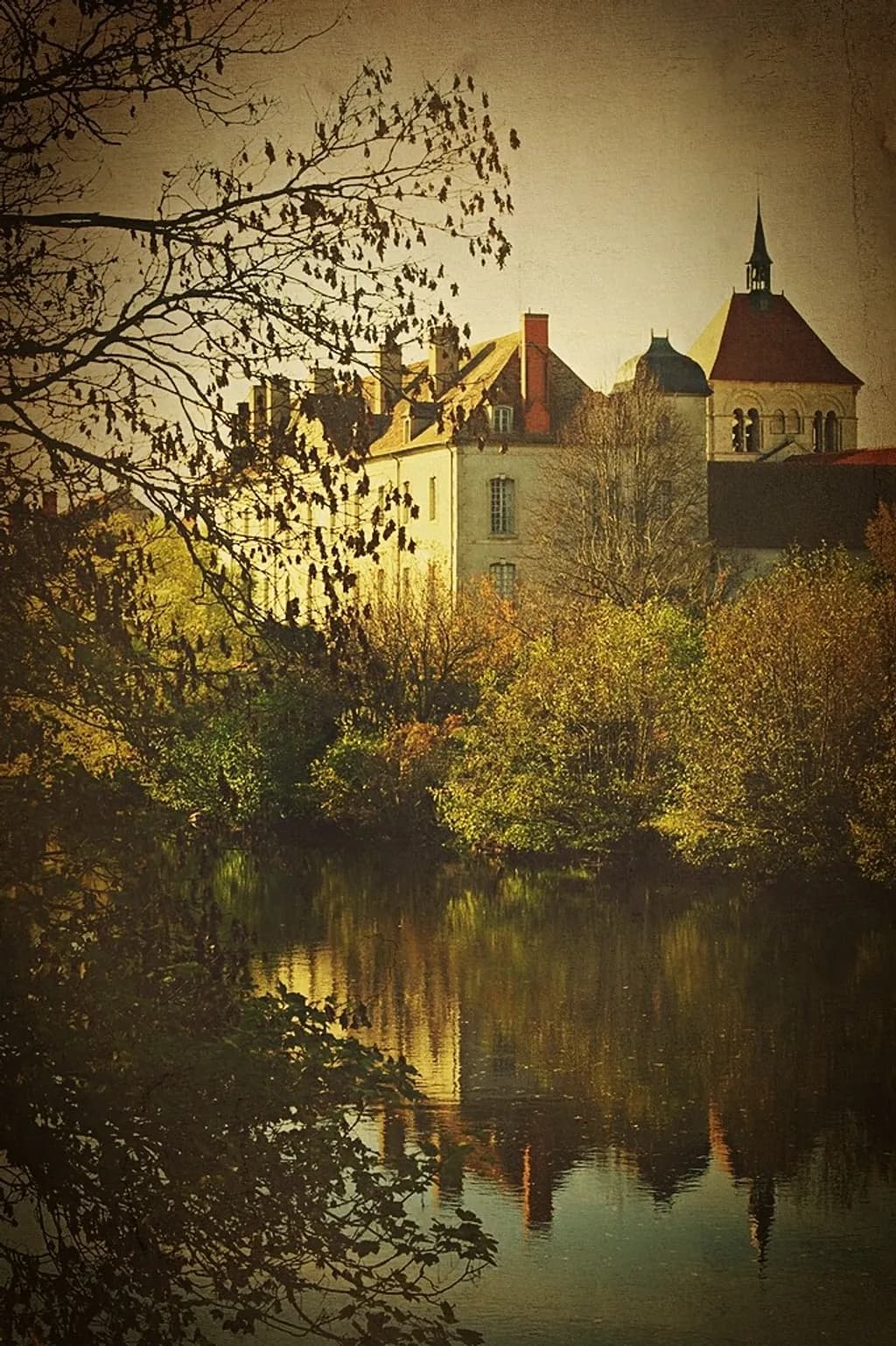 Riverside Chateau Reflection