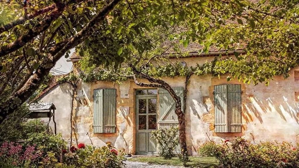 Sunlit Cottage Shadows