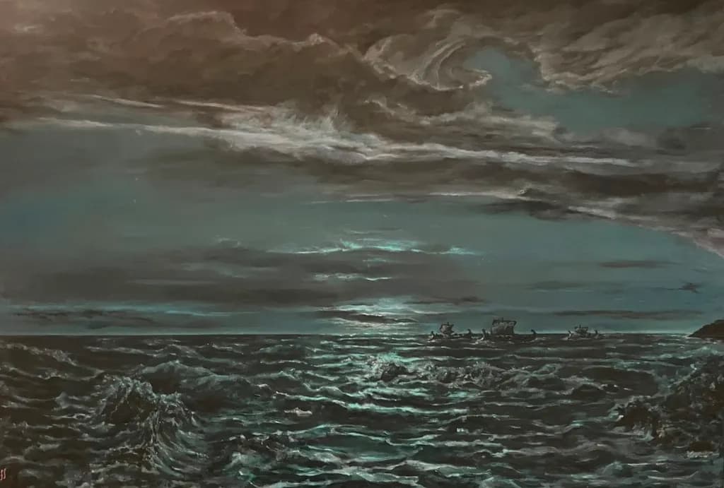 Moonlit Sea Voyage