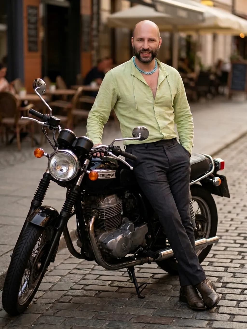 Man with Motorcycle
