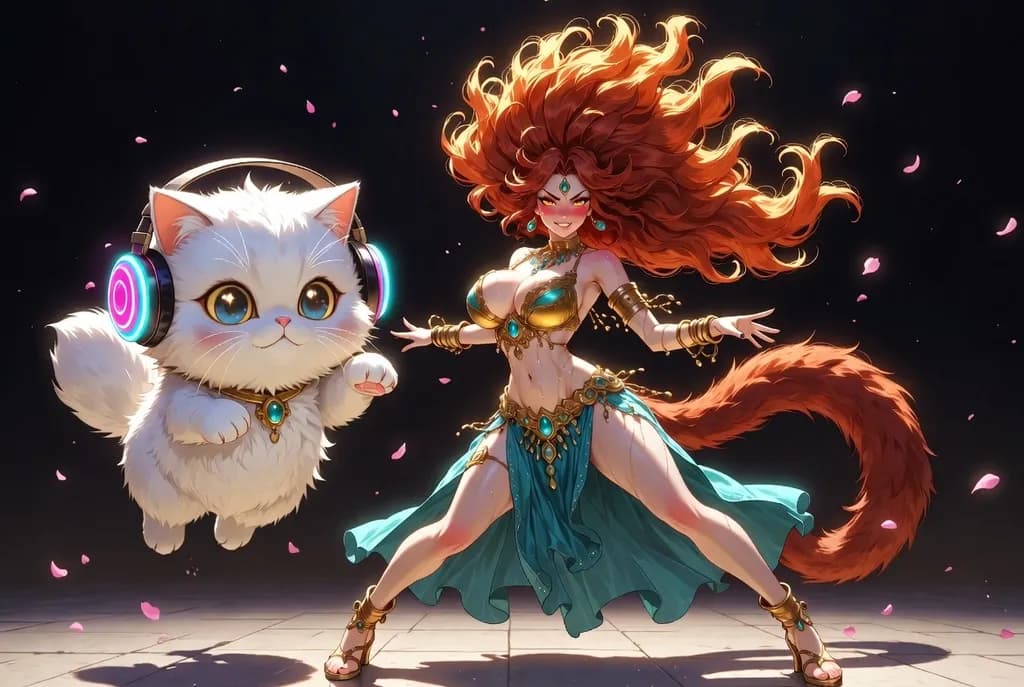 Mystic Dancer and Neon Cat