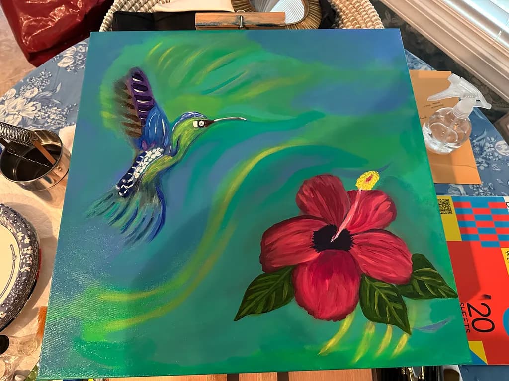 Hummingbird and Hibiscus