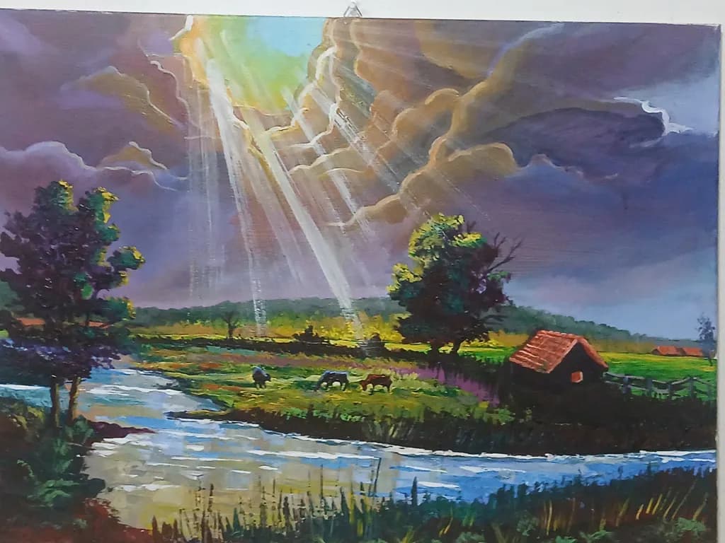 Sunlit Meadow River