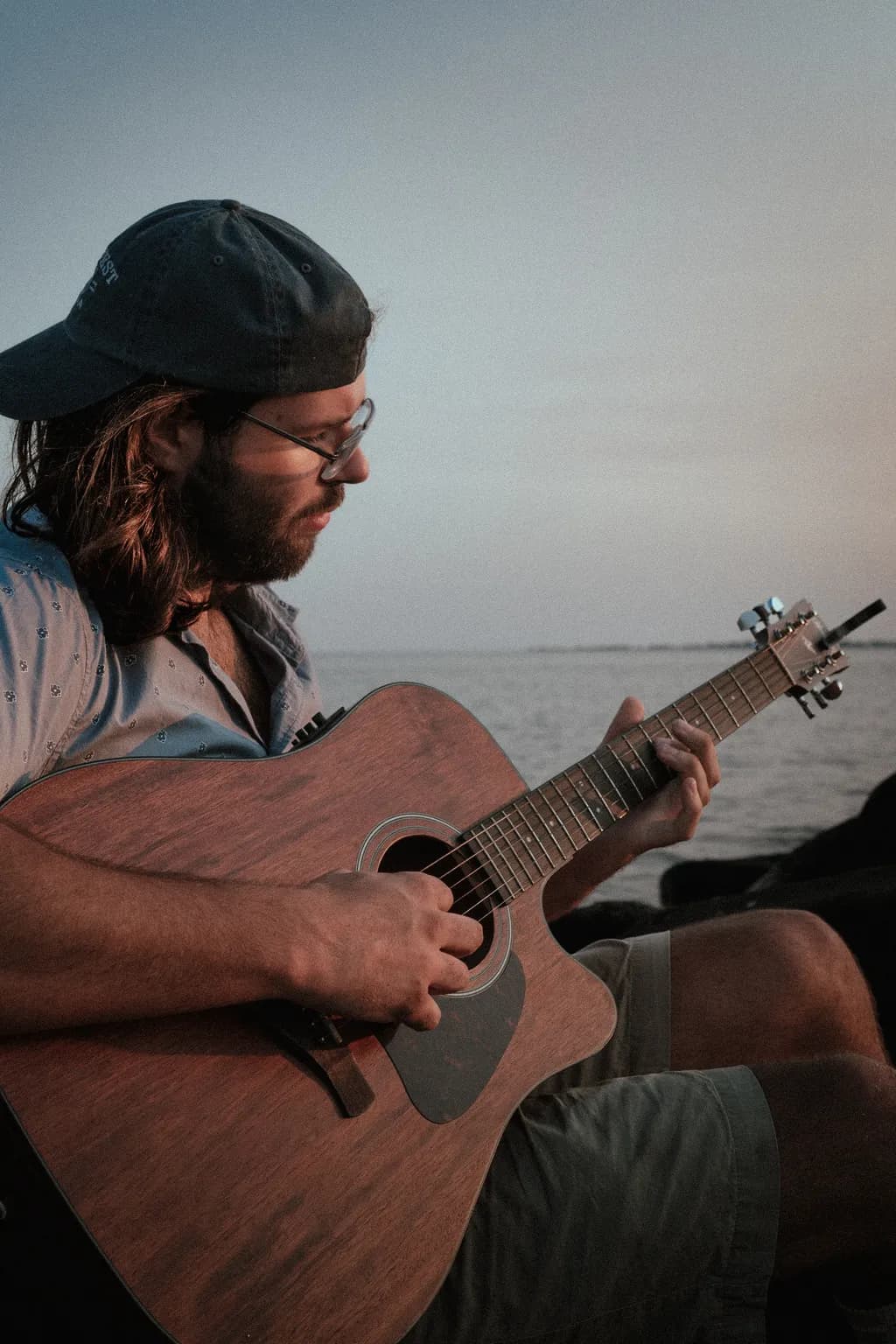 Evening Guitar by Water