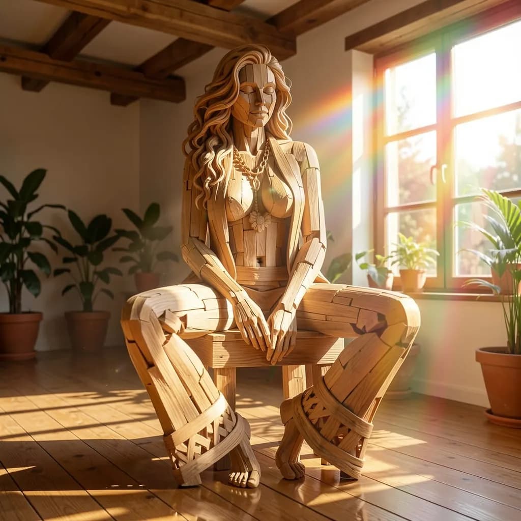 Wooden Female Figure