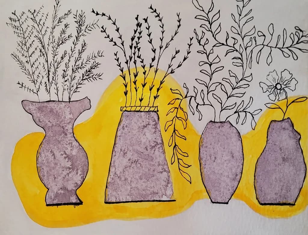 Yellow Glow Vases