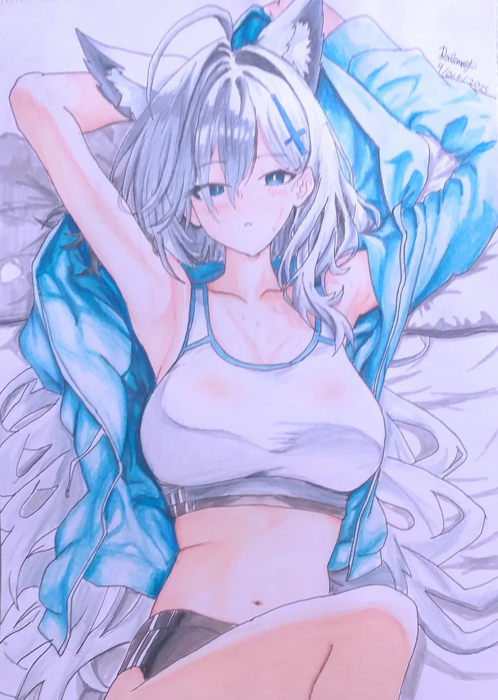 Blue Jacket Catgirl