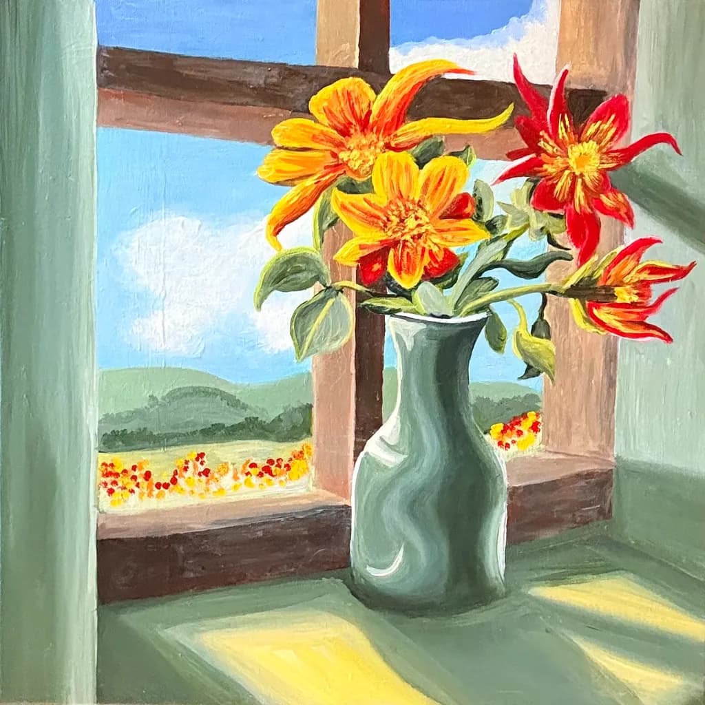 Golden Fields and Dahlias