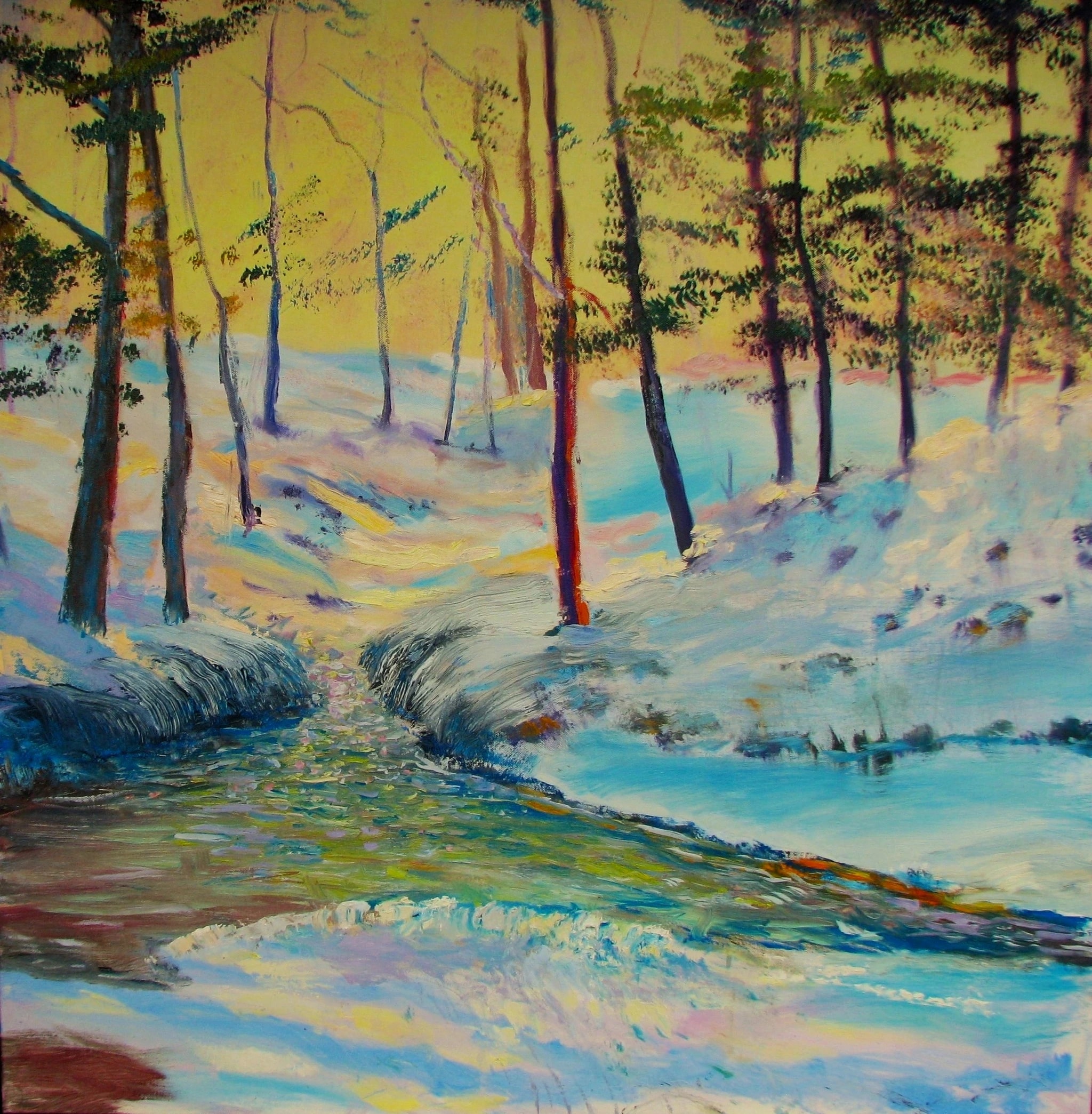 Winter Stream in Forest