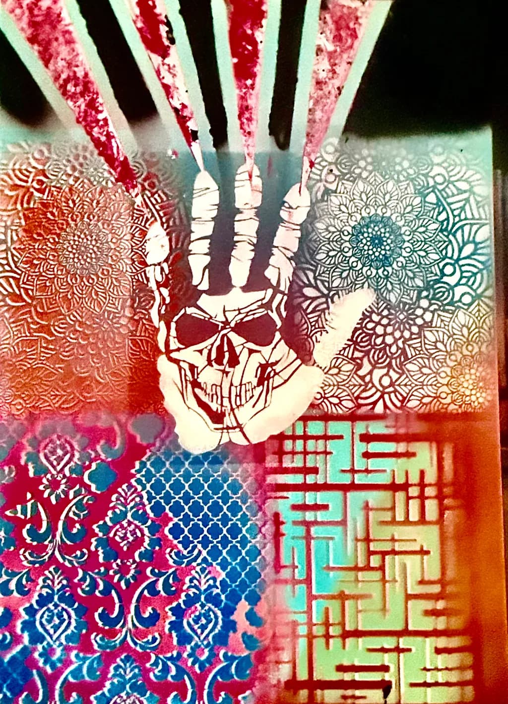 Bloody Skull Handprint