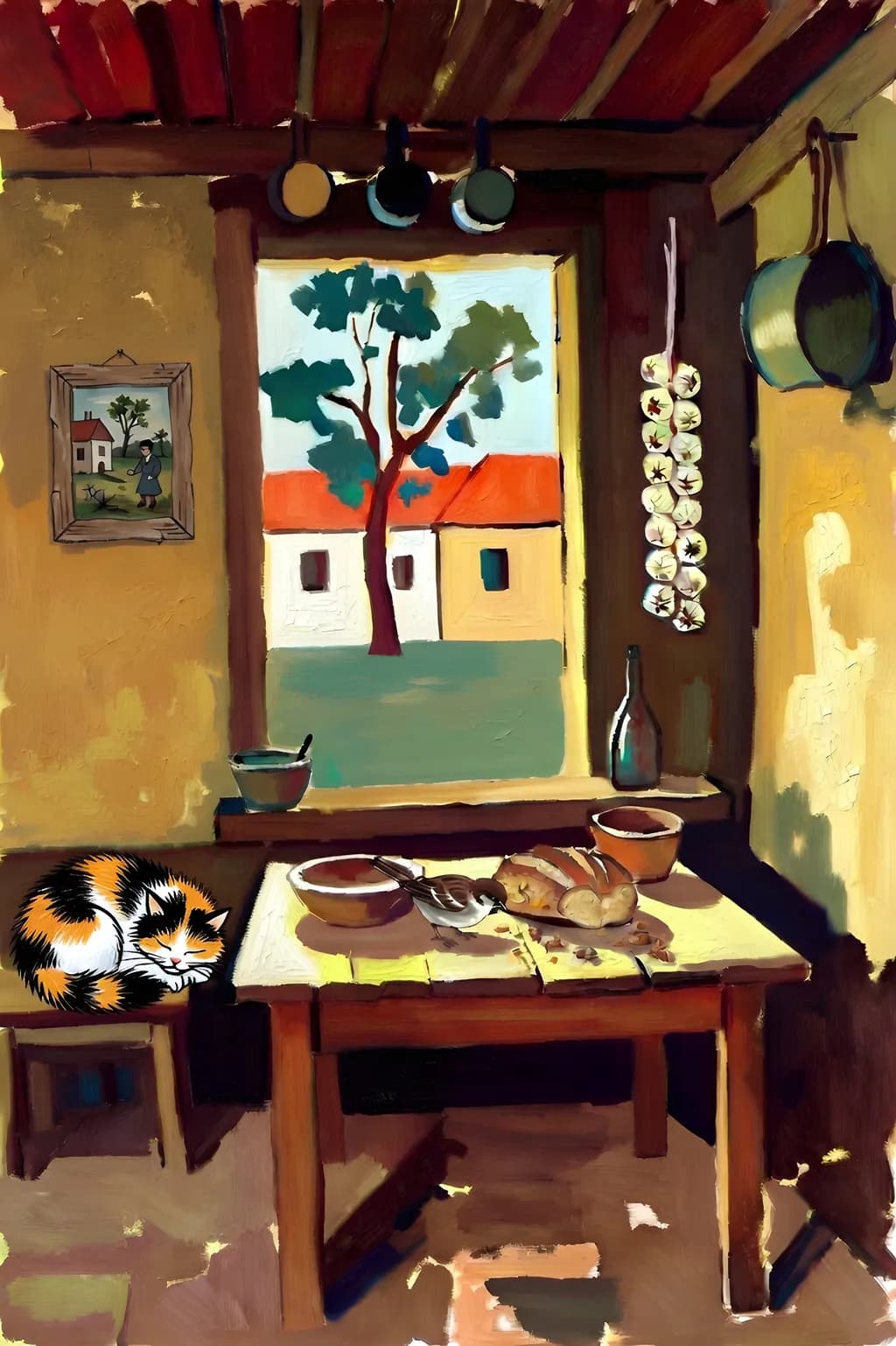 Sunlit Kitchen Stillness