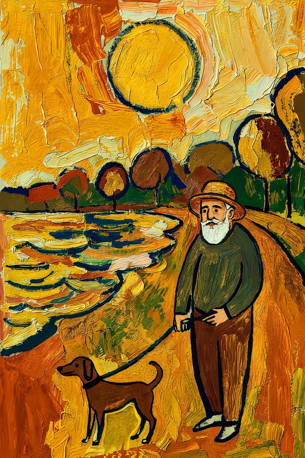 Men with Dog