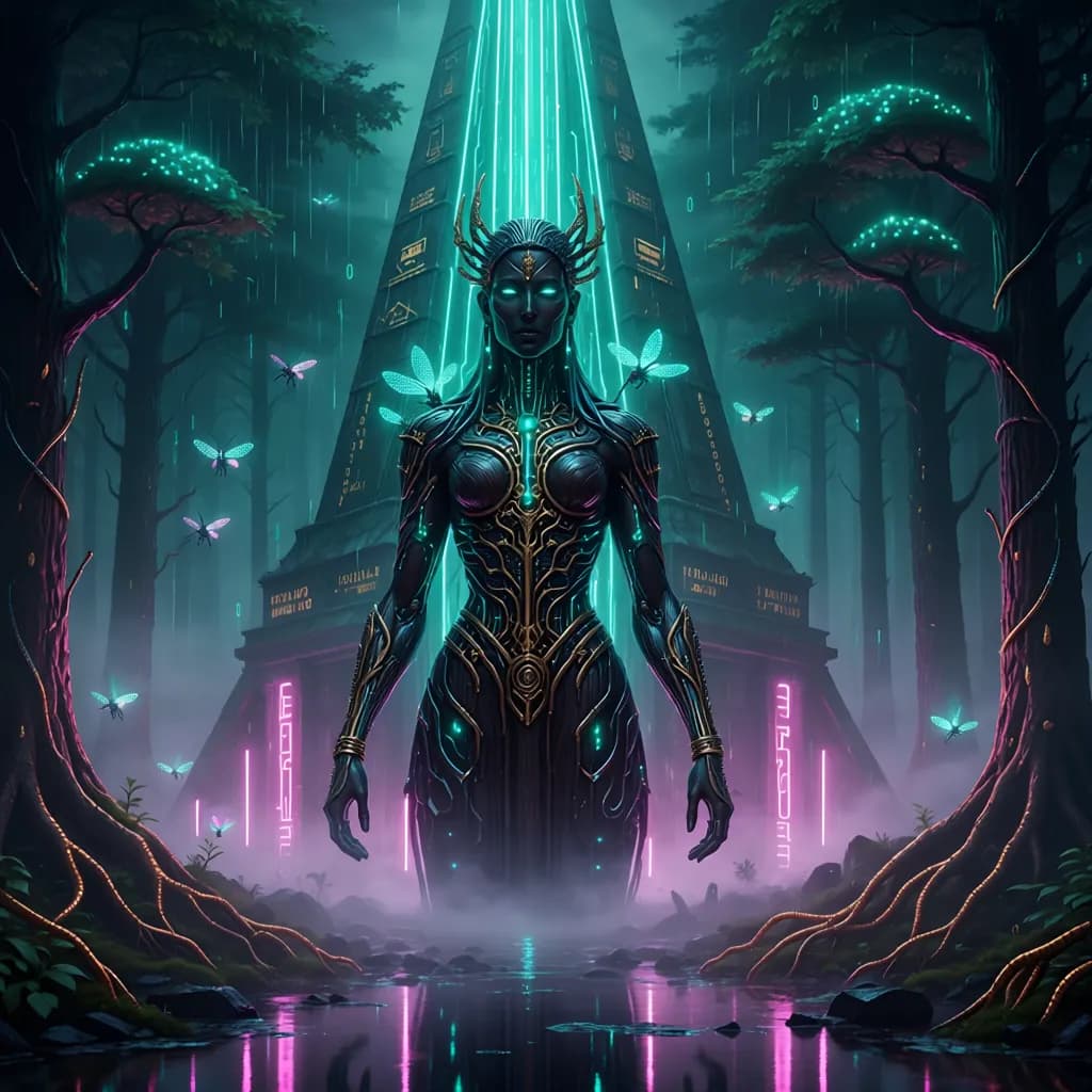 Firefly Cyberpunk Temple
