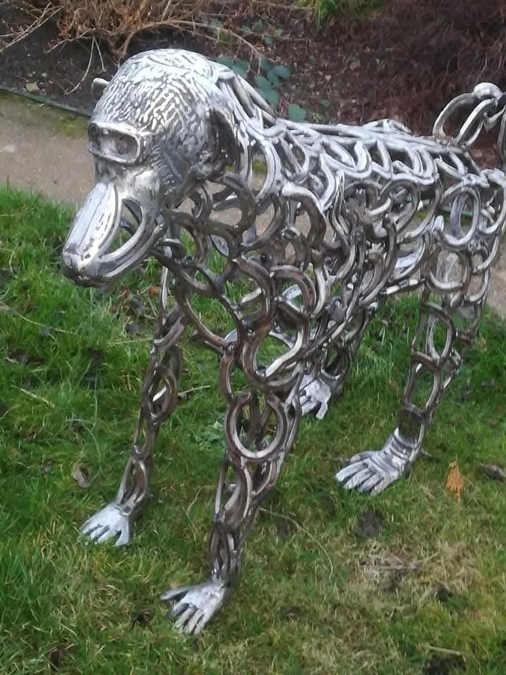 Metal Dog Sculpture