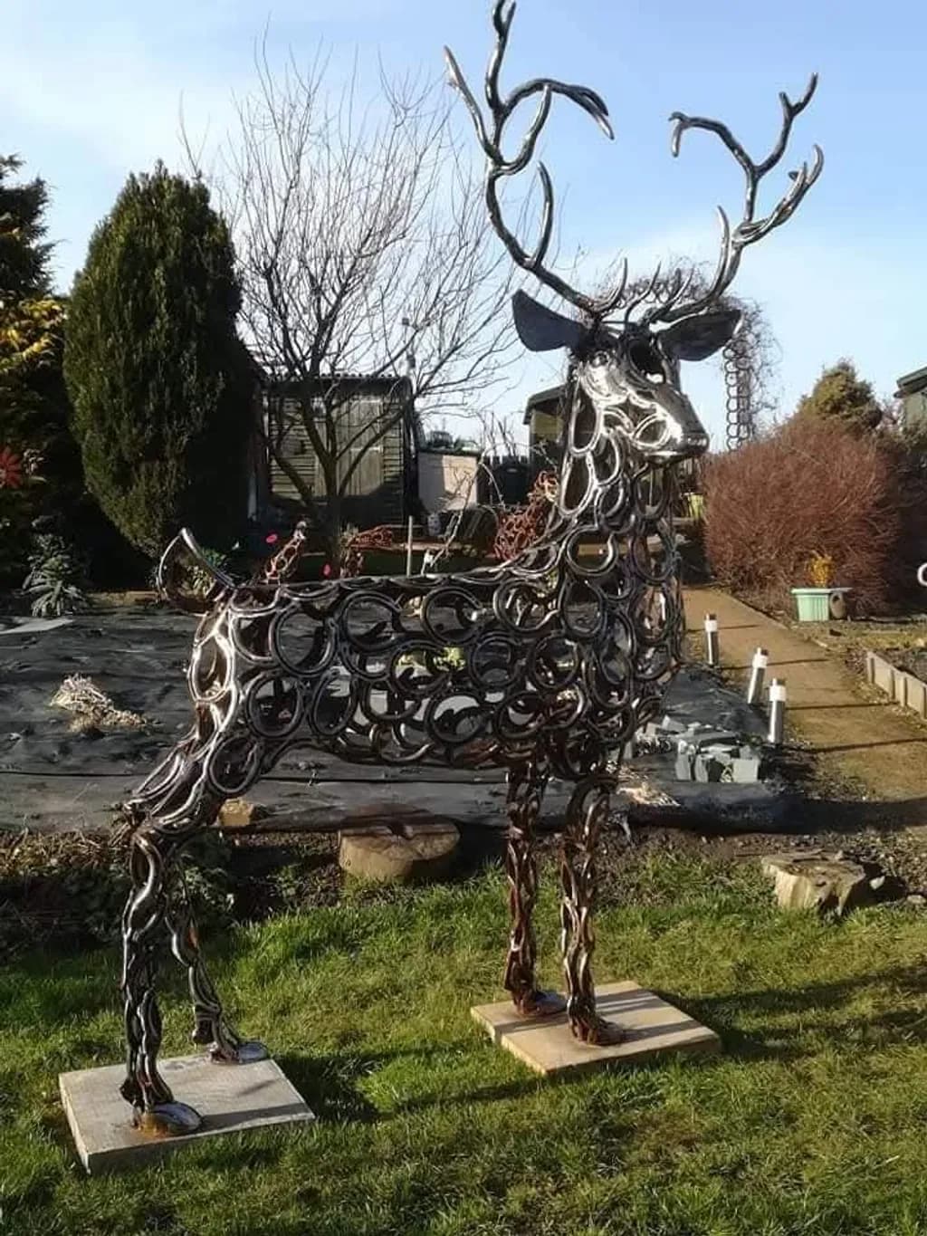 Metal Deer Sculpture