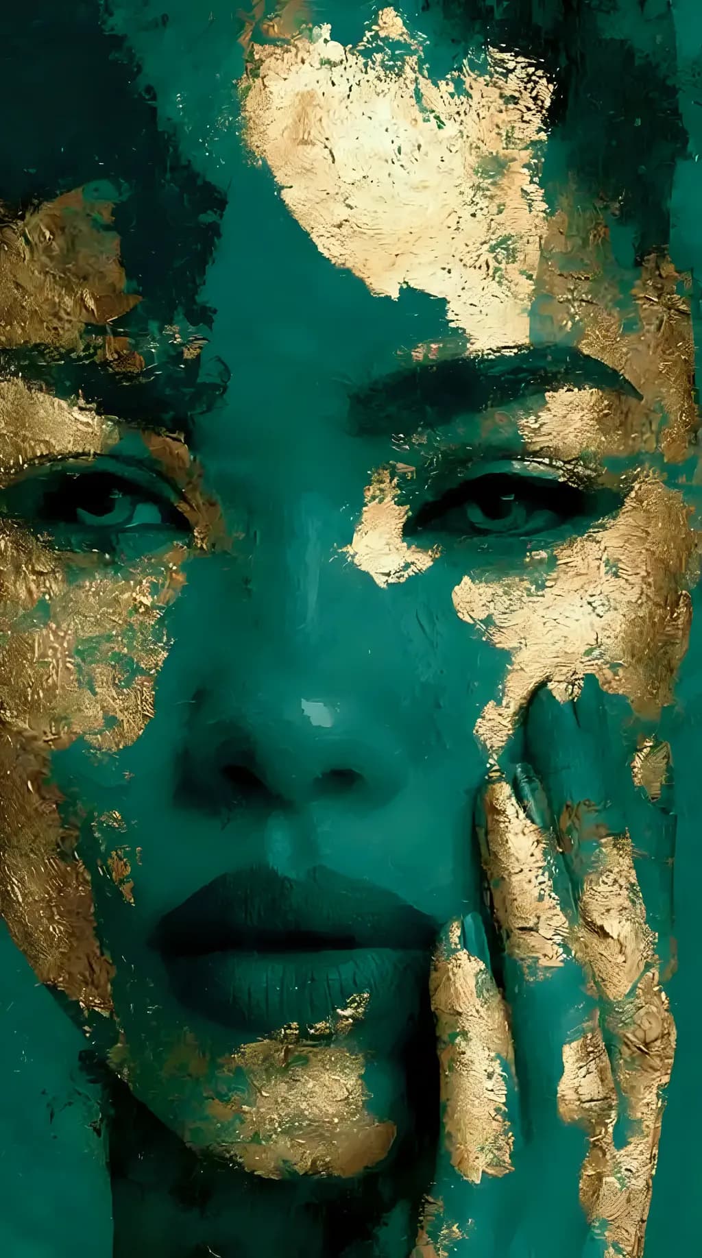 Gold and Teal Portrait